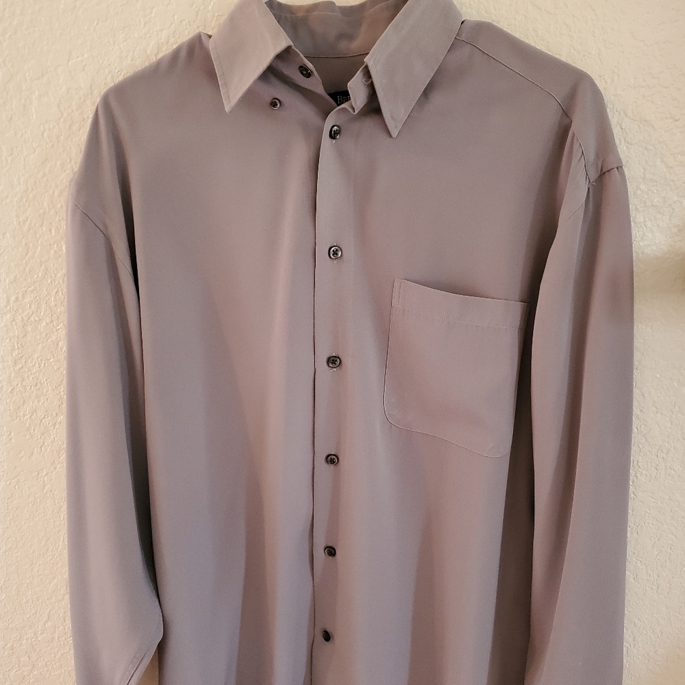 Bernini Italy Men's Gray Dress Shirt